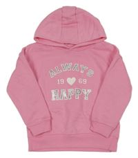 Ružová mikina s nápisom a kapucňou Primark