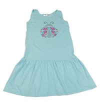 Svetlomodré bavlnené šaty s lienkou kids