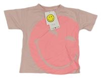 Nové - růžové tričko se smajlíkem Zara