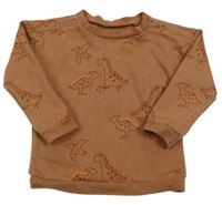Hnedá mikina s dinosaurami Tu