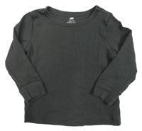 Antracitové žebrované triko H&M