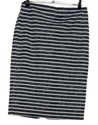 Dámska tmavomodro-biela pruhovaná midi sukňa M&S