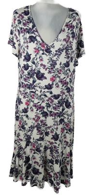 Dámské bílé šaty s květy Next 