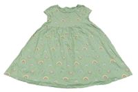 Zelené bavlnené šaty s duhami Topolino