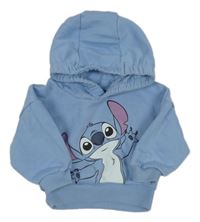 Modrá oversize mikina so Stitchem a kapucňou zn. Disney