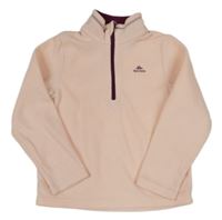 Svetloružová fleecová funkčná mikina Quechua