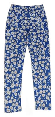 Modro-biele kvetované legíny Shein