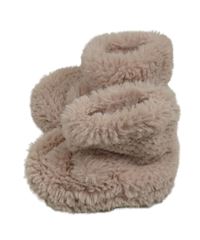 Světlerůžové chlupaté vysoké bačkory vel.23