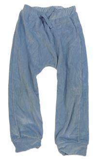 Svetlomodré plyšové rebrované tepláky Nutmeg