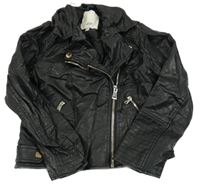 Čierna koženková bunda River Island