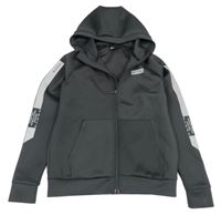 Tmavošedá sportovní propínací mikina s kapucí Rascal