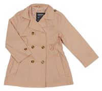 Světlerůžový šusťákový jarní kabát s nápisem C&A