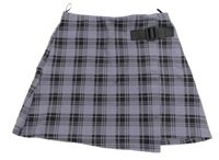 Levandulovo-čierna kockovaná sukňa C&A