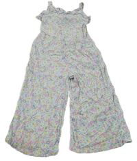 Svetlomodrý kvetovaný culottes overal Primark