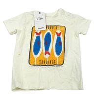 Nové - Smetanové tričko s rybami M&S