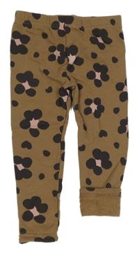 Hnedo-čierne vzorované silnější legíny