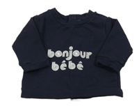 Tmavomodrá mikina s nápisom