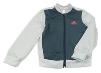 Tmavošedo-biela športová prepínaci mikina s logom Adidas