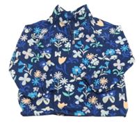 Tmavomodrá kvetovaná fleecová mikina M&S