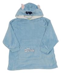 Světlemodrá chlupatá oversize mikina s kapucí - Stitch Disney