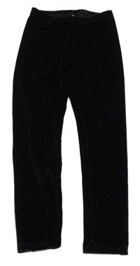 Černé puntíkaté sametové legíny Calzedonia