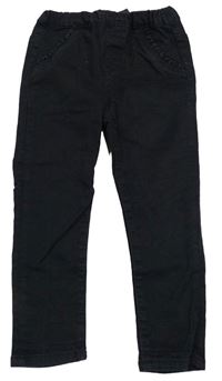 Černé džegíny s volánky h&M