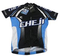 Černo-modré cyklistické tričko Cheji