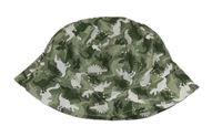 Khaki šušťákový klobúk s dinosaurami
