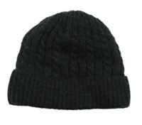 Tmavošedá pletená zateplená čepice 