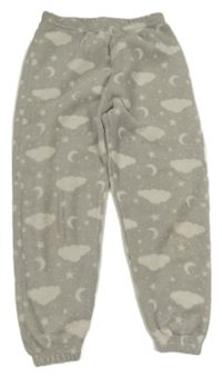 Sivé plyšové pyžamové nohavice