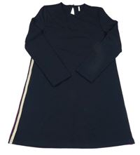 Tmavomodré teplákové šaty s proužky Only 