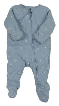 Světlmodrý bavlněný zateplený overal s hvězdičkami Primark