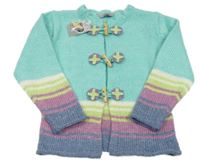Nové - Mátovo-pruhovaný propínací svetr Girl2Girl