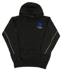 Černá mikina s výšivkou a kapucí 