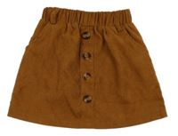 Medová menšestrová sukňa s gombíky Shein