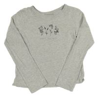 Šedé triko s kytičkami Primark 