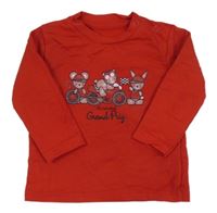 Červené triko se zvířátky Pompelo