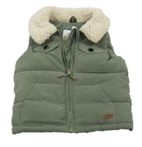 Khaki šušťáková prešívaná zateplená vesta Topolino