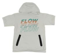 Biele teplákové tričko s nápisom a kapucňou Reserved