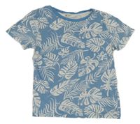 Modré tričko s listami H&M