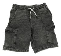 Šedé cargo riflové kraťasy H&M