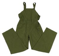 Khaki na traké nohavice Shein