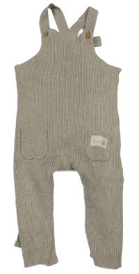 Béžové žebrované úpletové laclové kalhoty M&S