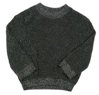 Čierno-strieborný oversize sveter Noisy May