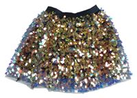 Modro-zlatá flitrová sukňa BillieBlush