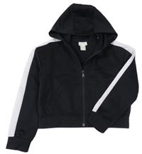 Čierna prepínaci športová crop mikina s kapucňou H&M