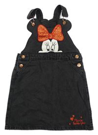 Černé riflové laclové šaty s Minnie Primark 
