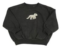 Tmavošedá oversize s leopardom George