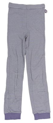 Fialovo-bielo-strieborné pruhované spodné nohavice Topolino