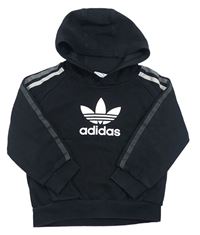 Černá mikina s kapsou a kapucí Adidas